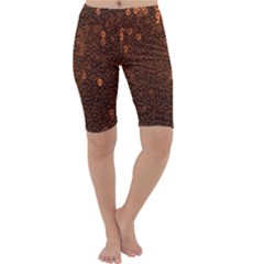 Brown Sequins Background Cropped Leggings  by Simbadda