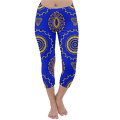 Abstract Mandala Seamless Pattern Capri Winter Leggings  by Simbadda