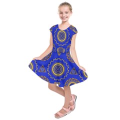 Abstract Mandala Seamless Pattern Kids  Short Sleeve Dress by Simbadda