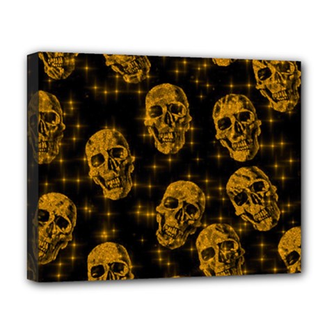 Sparkling Glitter Skulls Golden Deluxe Canvas 20  X 16   by ImpressiveMoments