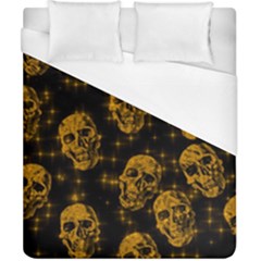 Sparkling Glitter Skulls Golden Duvet Cover (california King Size) by ImpressiveMoments