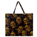 Sparkling Glitter Skulls Golden Zipper Large Tote Bag View1