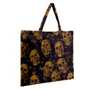 Sparkling Glitter Skulls Golden Zipper Large Tote Bag View2