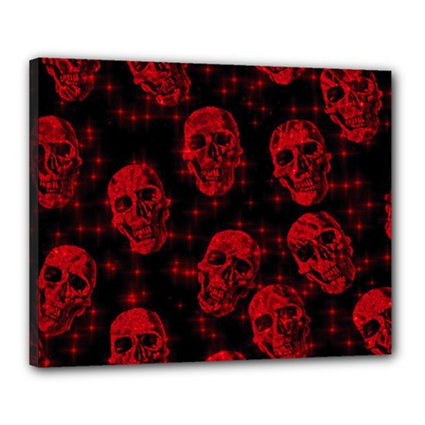 Sparkling Glitter Skulls Red Canvas 20  X 16  by ImpressiveMoments