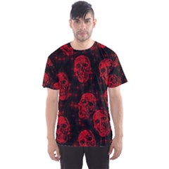 Sparkling Glitter Skulls Red Men s Sport Mesh Tee