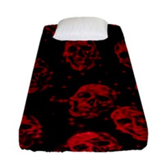 Sparkling Glitter Skulls Red Fitted Sheet (single Size)