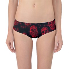 Sparkling Glitter Skulls Red Classic Bikini Bottoms by ImpressiveMoments