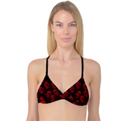 Sparkling Glitter Skulls Red Reversible Tri Bikini Top by ImpressiveMoments