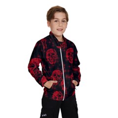 Sparkling Glitter Skulls Red Wind Breaker (kids) by ImpressiveMoments