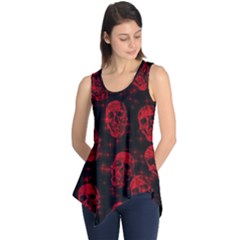 Sparkling Glitter Skulls Red Sleeveless Tunic by ImpressiveMoments