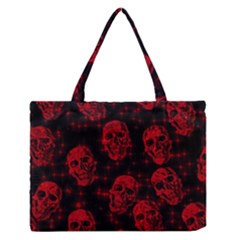 Sparkling Glitter Skulls Red Medium Zipper Tote Bag by ImpressiveMoments