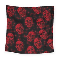 Sparkling Glitter Skulls Red Square Tapestry (large) by ImpressiveMoments