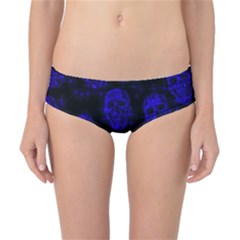 Sparkling Glitter Skulls Blue Classic Bikini Bottoms by ImpressiveMoments