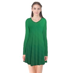 Green Beach Fractal Backdrop Background Flare Dress by Simbadda