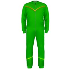 Green Circle Fractal Frame Onepiece Jumpsuit (men)  by Simbadda