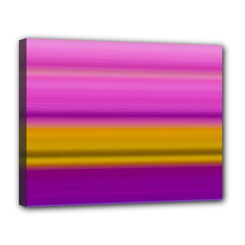 Stripes Colorful Background Colorful Pink Red Purple Green Yellow Striped Wallpaper Canvas 14  X 11  by Simbadda