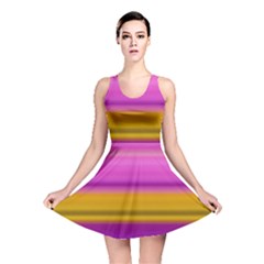 Stripes Colorful Background Colorful Pink Red Purple Green Yellow Striped Wallpaper Reversible Skater Dress by Simbadda