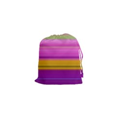 Stripes Colorful Background Colorful Pink Red Purple Green Yellow Striped Wallpaper Drawstring Pouches (xs)  by Simbadda