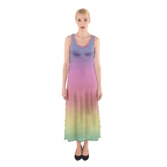 Watercolor Paper Rainbow Colors Sleeveless Maxi Dress by Simbadda