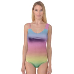 Watercolor Paper Rainbow Colors Princess Tank Leotard  by Simbadda