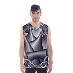 Grey Fractal Background With Chains Men s Basketball Tank Top by Simbadda