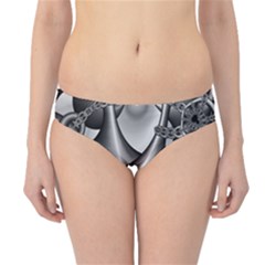 Grey Fractal Background With Chains Hipster Bikini Bottoms by Simbadda