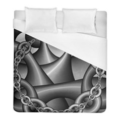 Grey Fractal Background With Chains Duvet Cover (full/ Double Size) by Simbadda