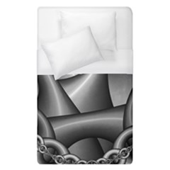 Grey Fractal Background With Chains Duvet Cover (single Size) by Simbadda