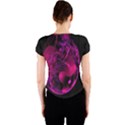 Fractal Using A Script And Coloured In Pink And A Touch Of Blue Crew Neck Crop Top View2