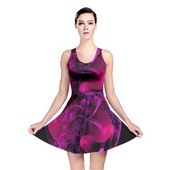 Fractal Using A Script And Coloured In Pink And A Touch Of Blue Reversible Skater Dress by Simbadda