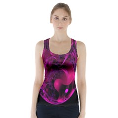 Fractal Using A Script And Coloured In Pink And A Touch Of Blue Racer Back Sports Top by Simbadda