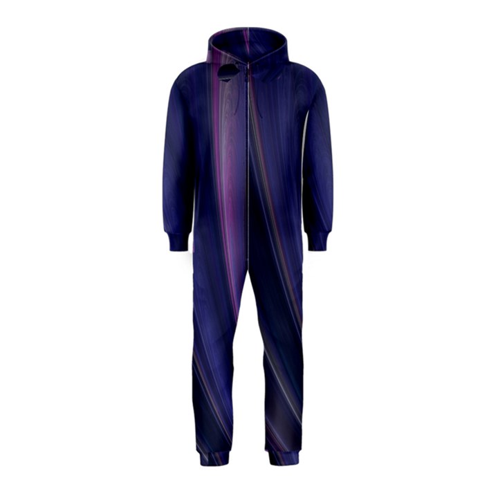 A Pruple Sweeping Fractal Pattern Hooded Jumpsuit (Kids)