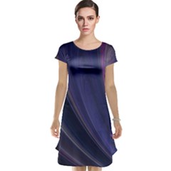 A Pruple Sweeping Fractal Pattern Cap Sleeve Nightdress by Simbadda