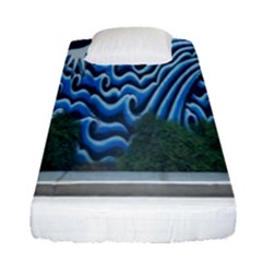 Mural Wall Located Street Georgia Usa Fitted Sheet (single Size) by Simbadda