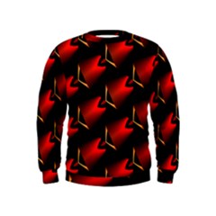 Fractal Background Red And Black Kids  Sweatshirt by Simbadda