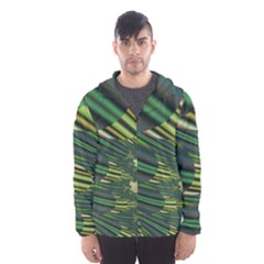 A Feathery Sort Of Green Image Shades Of Green And Cream Fractal Hooded Wind Breaker (men) by Simbadda