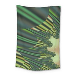 A Feathery Sort Of Green Image Shades Of Green And Cream Fractal Small Tapestry by Simbadda