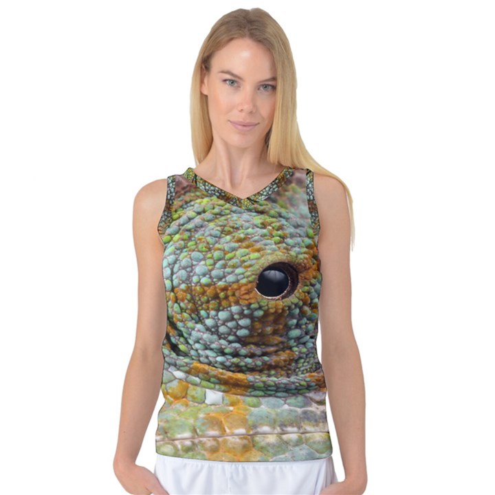 Macro Of The Eye Of A Chameleon Women s Basketball Tank Top