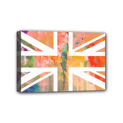 Union Jack Abstract Watercolour Painting Mini Canvas 6  X 4  by Simbadda