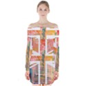 Union Jack Abstract Watercolour Painting Long Sleeve Off Shoulder Dress View1