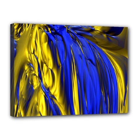 Blue And Gold Fractal Lava Canvas 16  X 12  by Simbadda