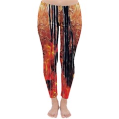 Forest Fire Fractal Background Classic Winter Leggings by Simbadda