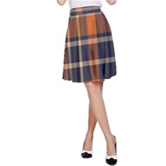 Tartan Background Fabric Design Pattern A-line Skirt by Simbadda