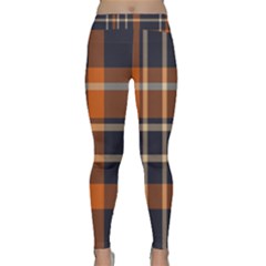 Tartan Background Fabric Design Pattern Classic Yoga Leggings by Simbadda