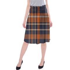 Tartan Background Fabric Design Pattern Midi Beach Skirt by Simbadda