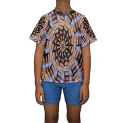 Manipulated Reality Of A Building Picture Kids  Short Sleeve Swimwear by Simbadda