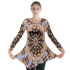 Manipulated Reality Of A Building Picture Long Sleeve Tunic  by Simbadda