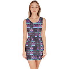 Techno Fractal Wallpaper Sleeveless Bodycon Dress by Simbadda