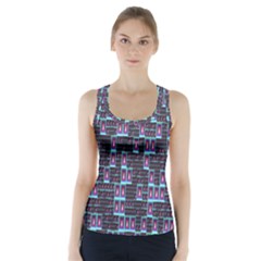 Techno Fractal Wallpaper Racer Back Sports Top by Simbadda