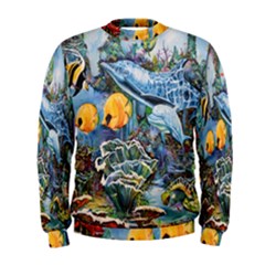 Colorful Aquatic Life Wall Mural Men s Sweatshirt by Simbadda